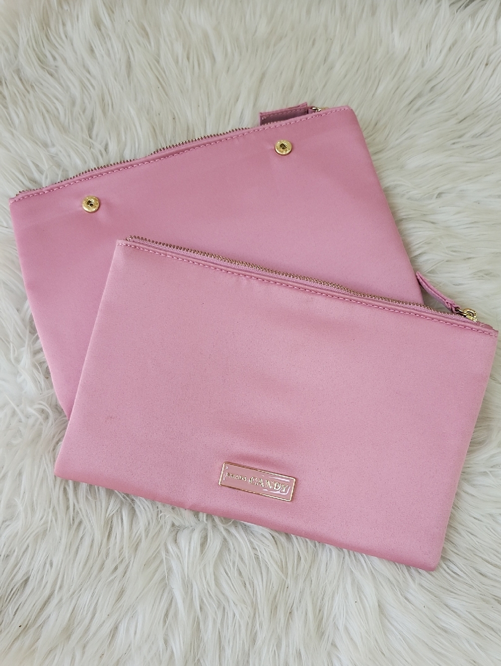 PRADA CANDY SATIN DUAL CLUTCH/COSMETIC BAGS